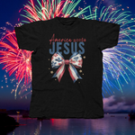 Load image into Gallery viewer, AMERICA NEEDS JESUS - front of tee

