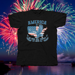 Load image into Gallery viewer, EAGLE WITH USA FLAG AMERICA IN GOD WE TRUST - front of tee
