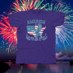 Load image into Gallery viewer, EAGLE WITH USA FLAG AMERICA IN GOD WE TRUST - front of tee

