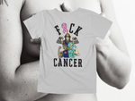 Load image into Gallery viewer, F&amp;CK CANCER - Black Letters - back of tee
