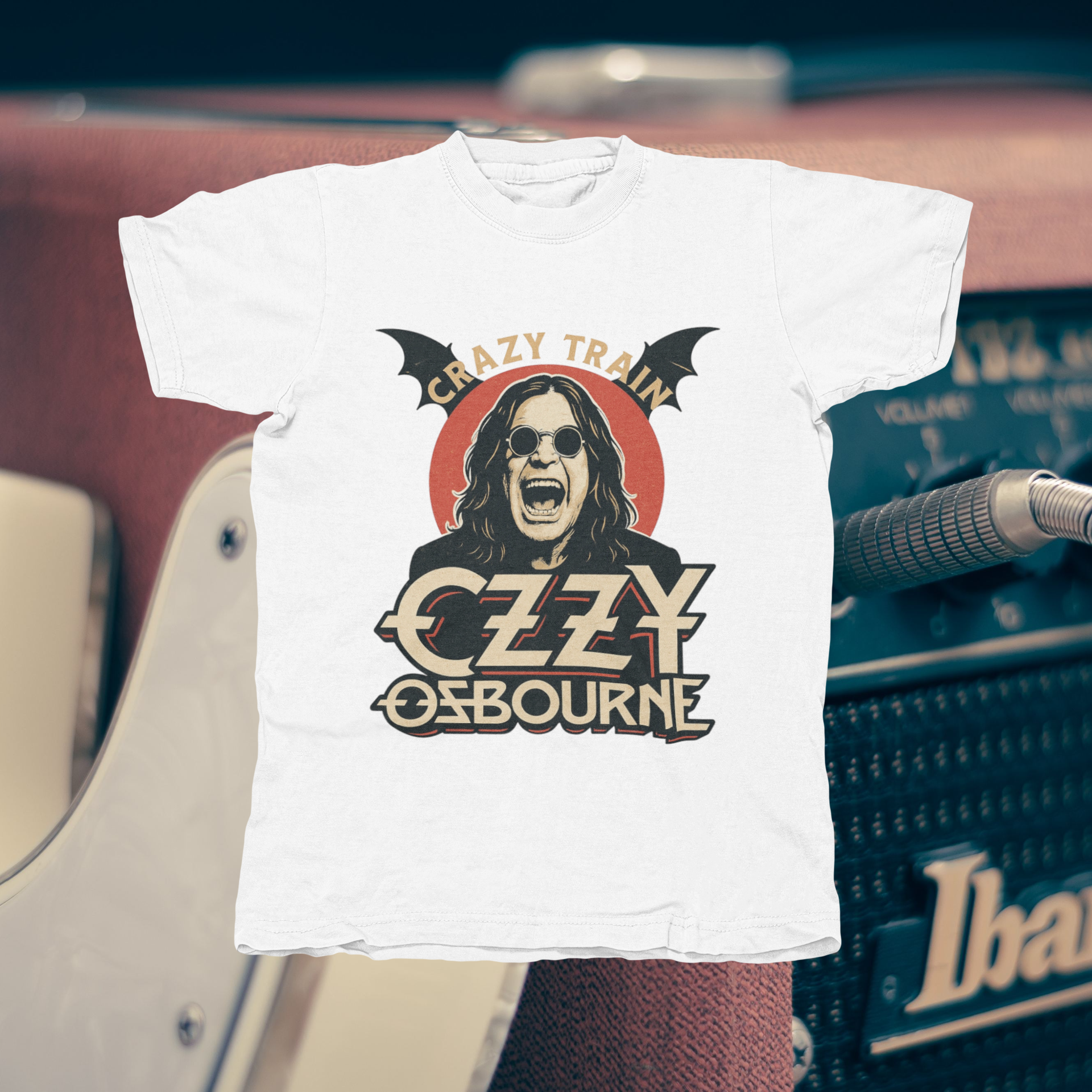 Ozzy Osbourne Crazy Train - front of tee