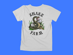 Load image into Gallery viewer, Snake Farm Custom Design - Black Letters - back of tee

