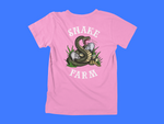 Load image into Gallery viewer, Snake Farm Custom Design - White Letters - back of tee

