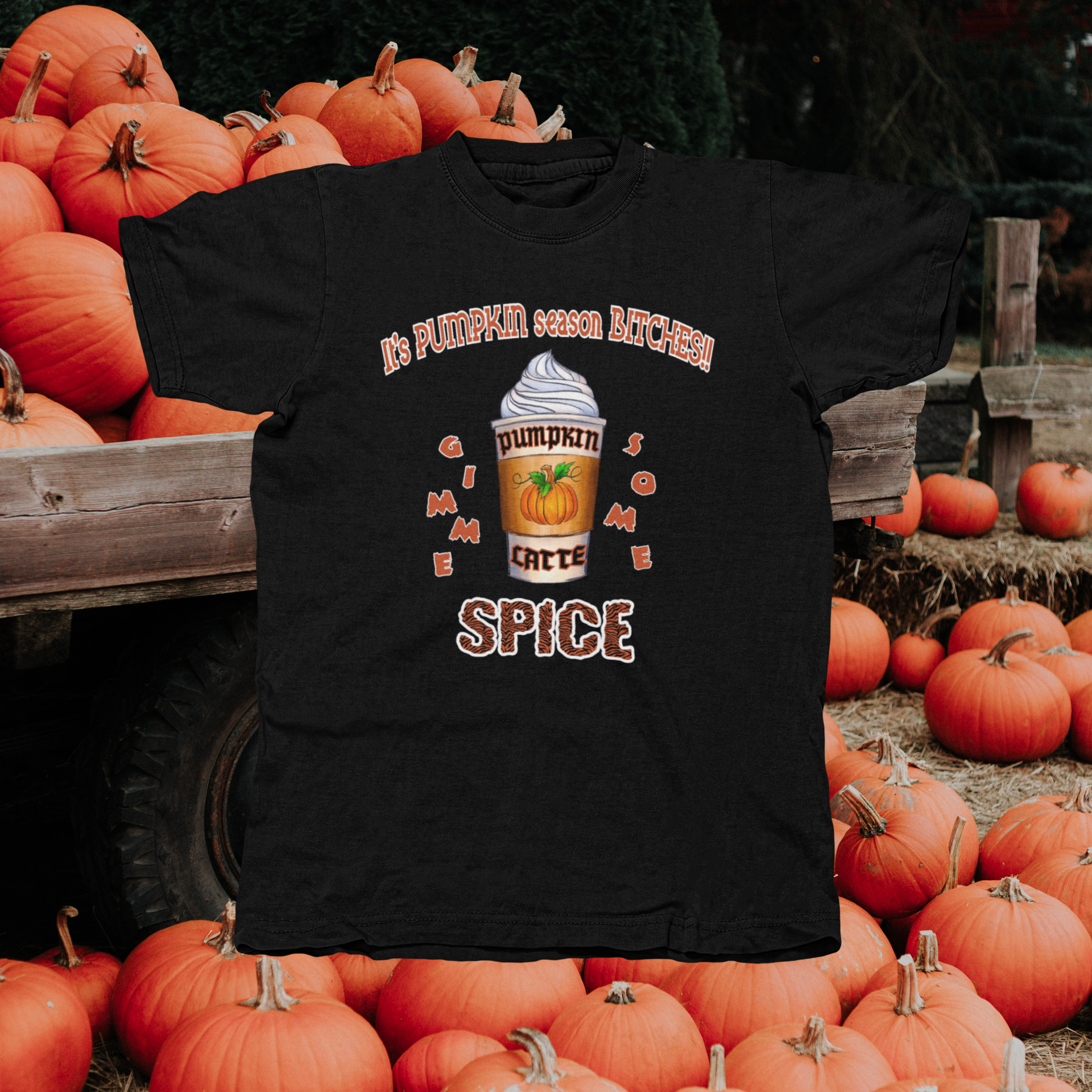 It's Pumpkin Season Bitches! Gimme Some Spice! - front of tee