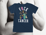 Load image into Gallery viewer, F&amp;CK CANCER - White Letters -back of tee
