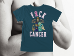 Load image into Gallery viewer, F&amp;CK CANCER - White With Pink Letters - back of tee
