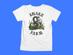 Load image into Gallery viewer, Snake Farm Custom Design - Black Letters - back of tee
