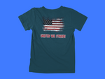 Load image into Gallery viewer, United We Stand - Red Letters - back of tee
