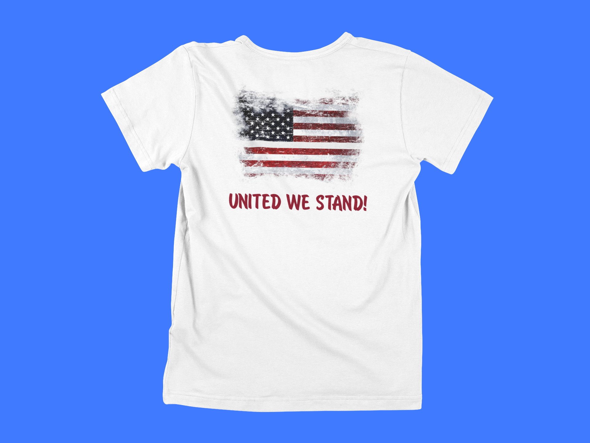 United We Stand - Red Letters - back of tee