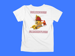 Load image into Gallery viewer, BDSF Smokin&#39; Firefighter Skeleton - back of tee
