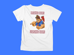 Load image into Gallery viewer, BDSF Muscular Firefighter With Ax - back of tee
