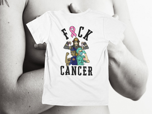 F&CK CANCER - Black Letters - back of tee